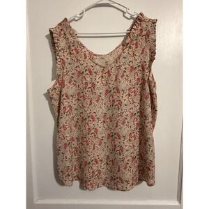 Hailey & Co. Women's Sleeveless Floral Top  Size XL